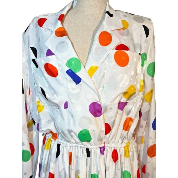 Womens J Ellis Limited Polka Dot Shirtwaist Dress Size 14 Long Sleeve Pullover - Picture 2 of 9